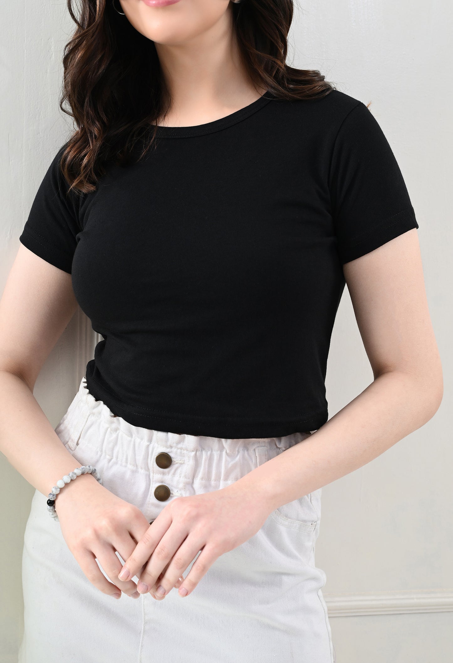 LaceyLuxe "Basic Chic" Black Crop Top