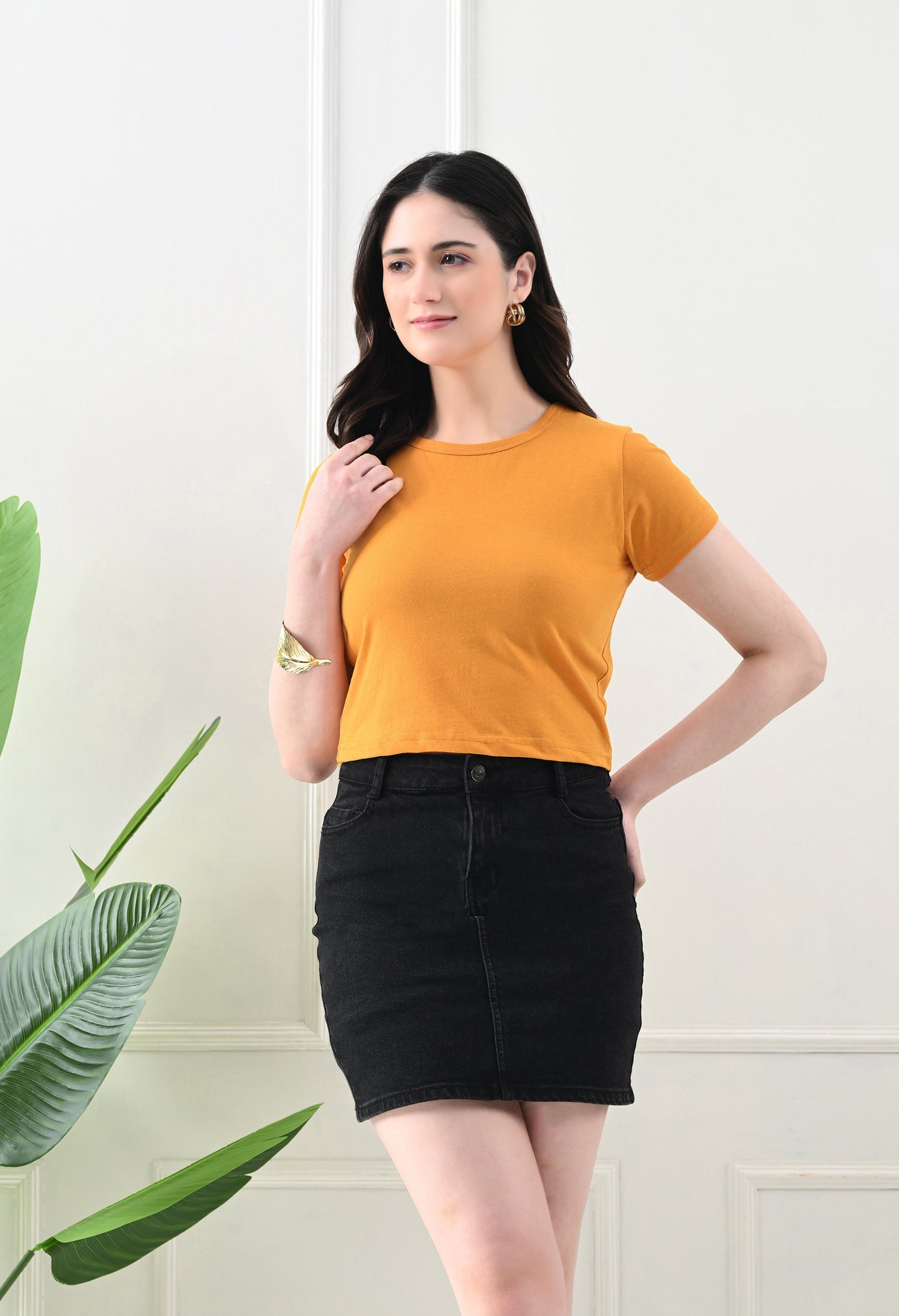 Amber Glow Basic Top – Mustard Yellow