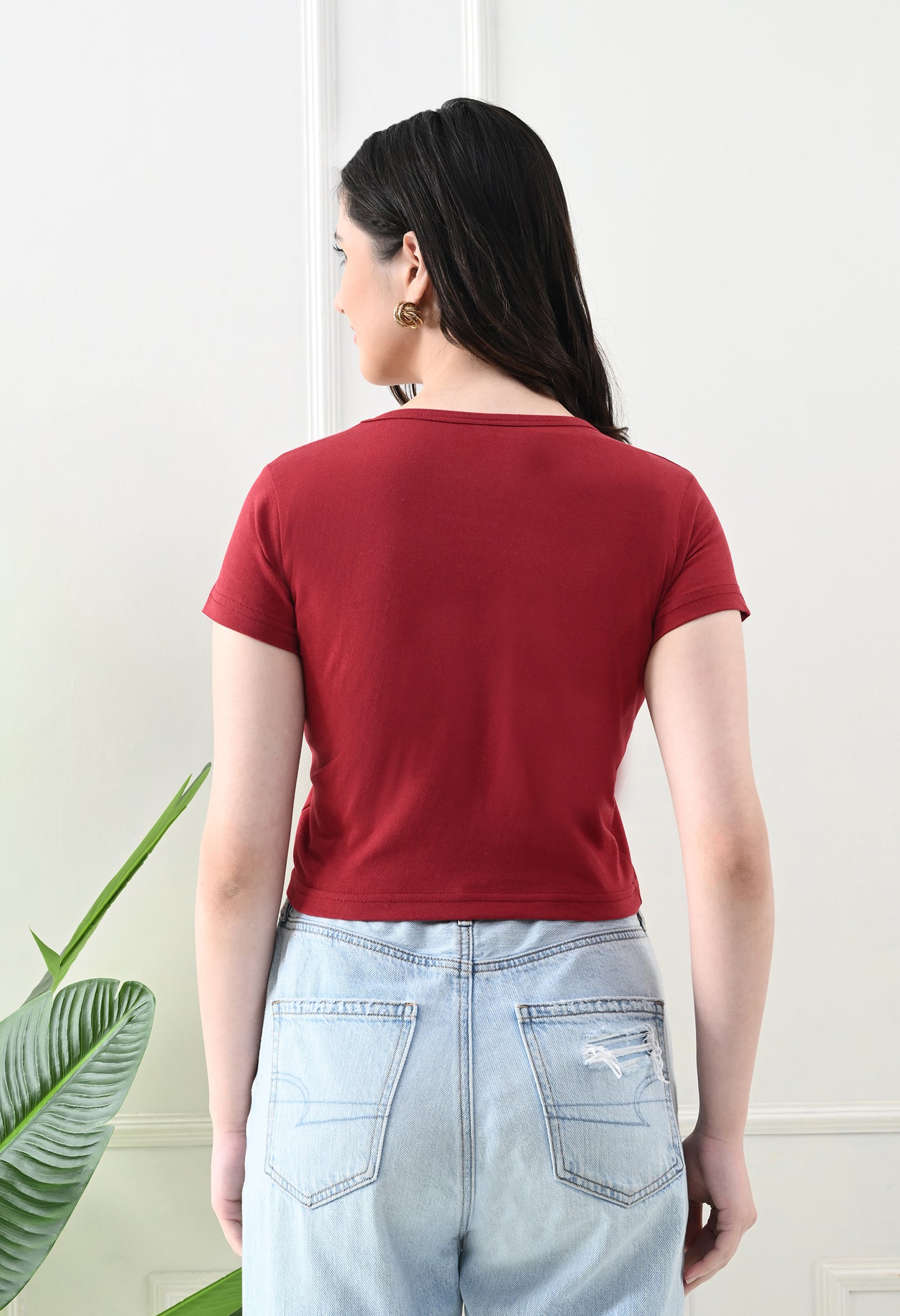Ruby Rush Basic Top – Crimson Red