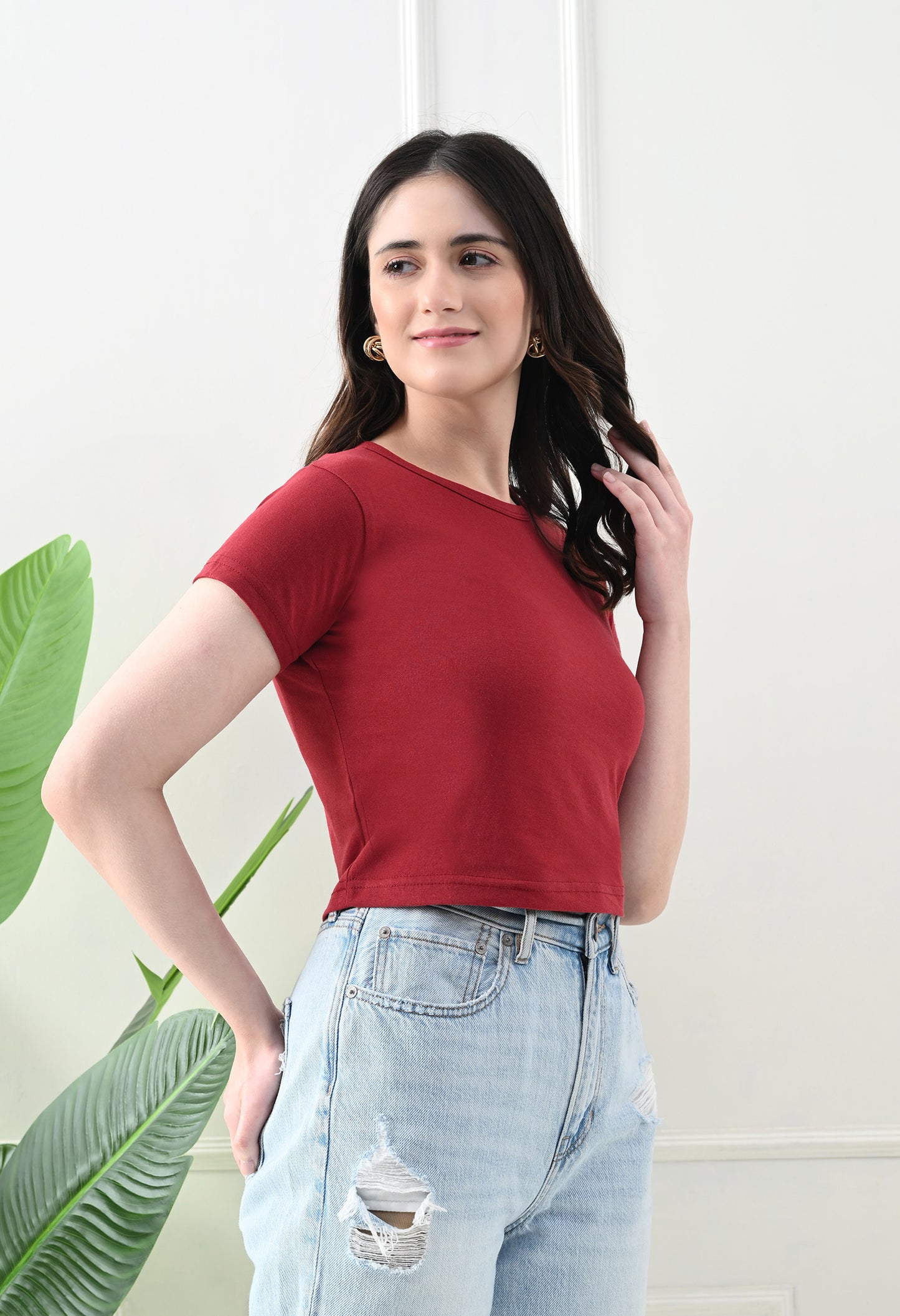 Ruby Rush Basic Top – Crimson Red