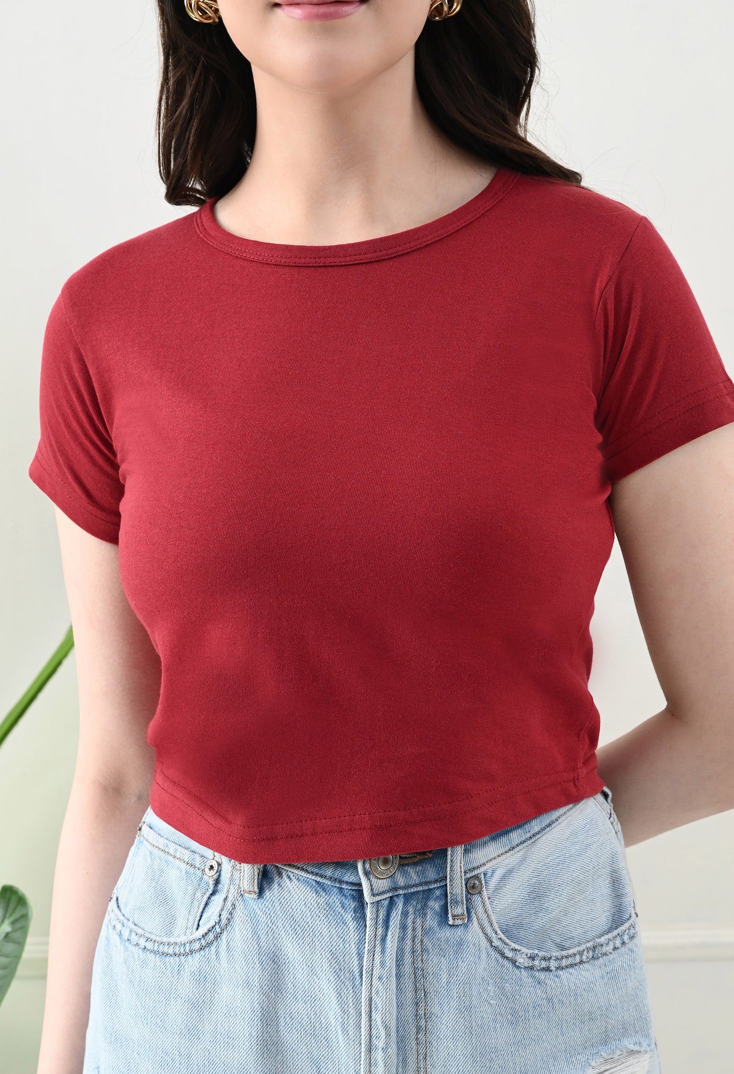 Ruby Rush Basic Top – Crimson Red