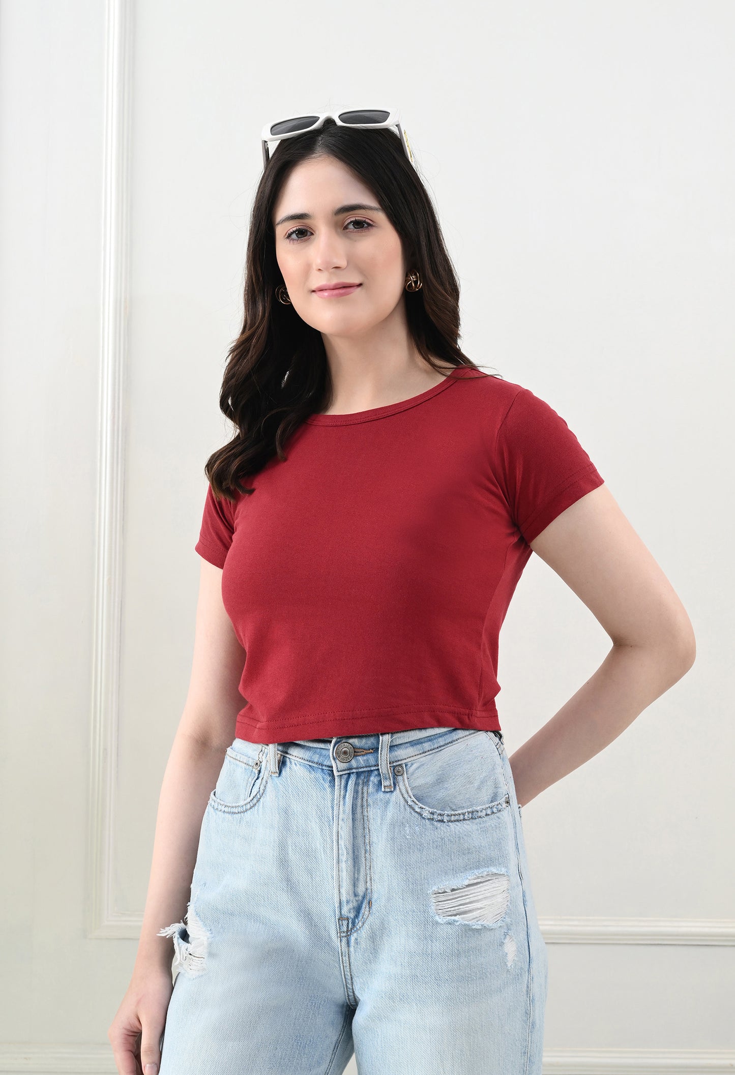 Ruby Rush Basic Top – Crimson Red