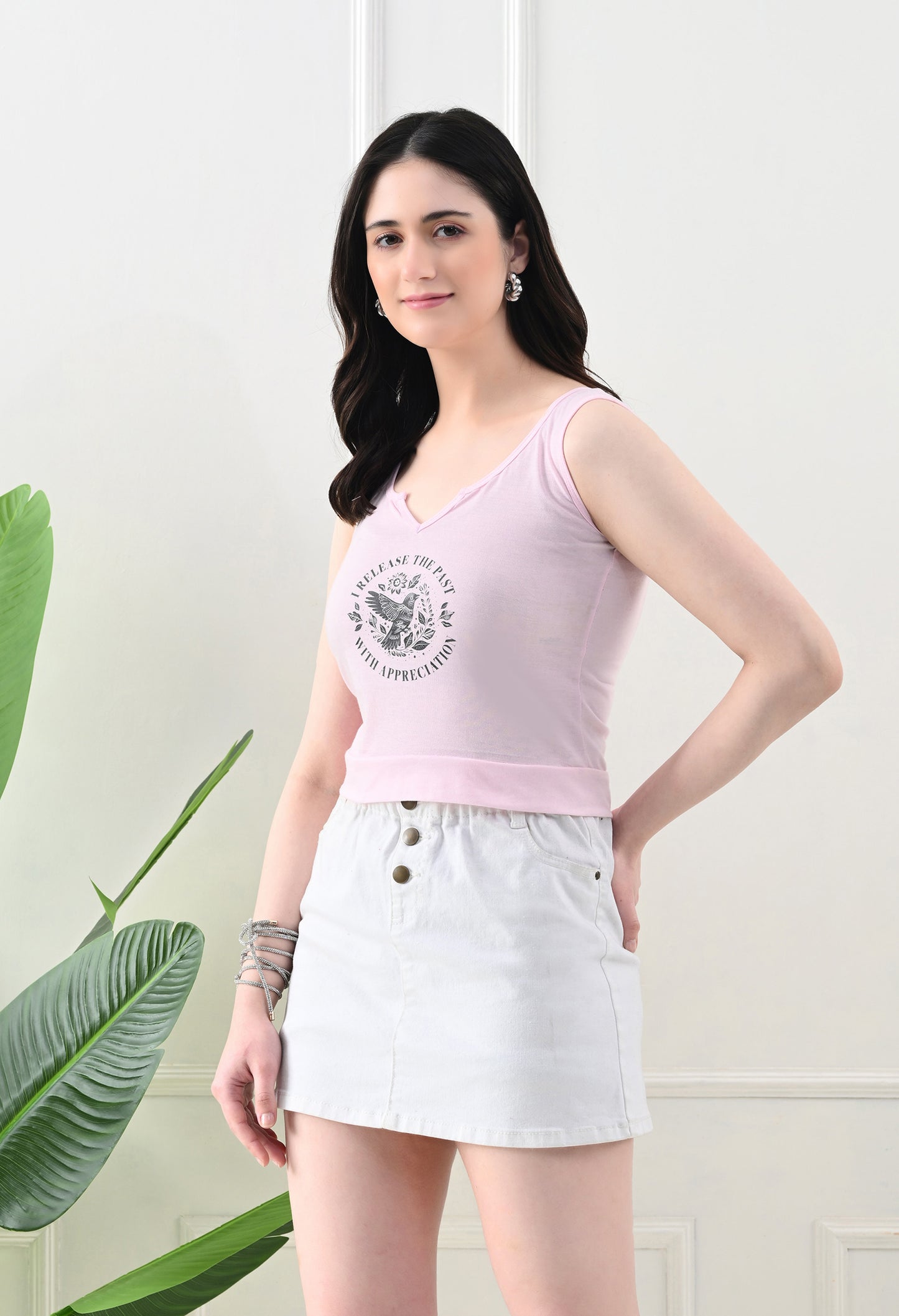 Empowered Grace Printed Pink Tank Top