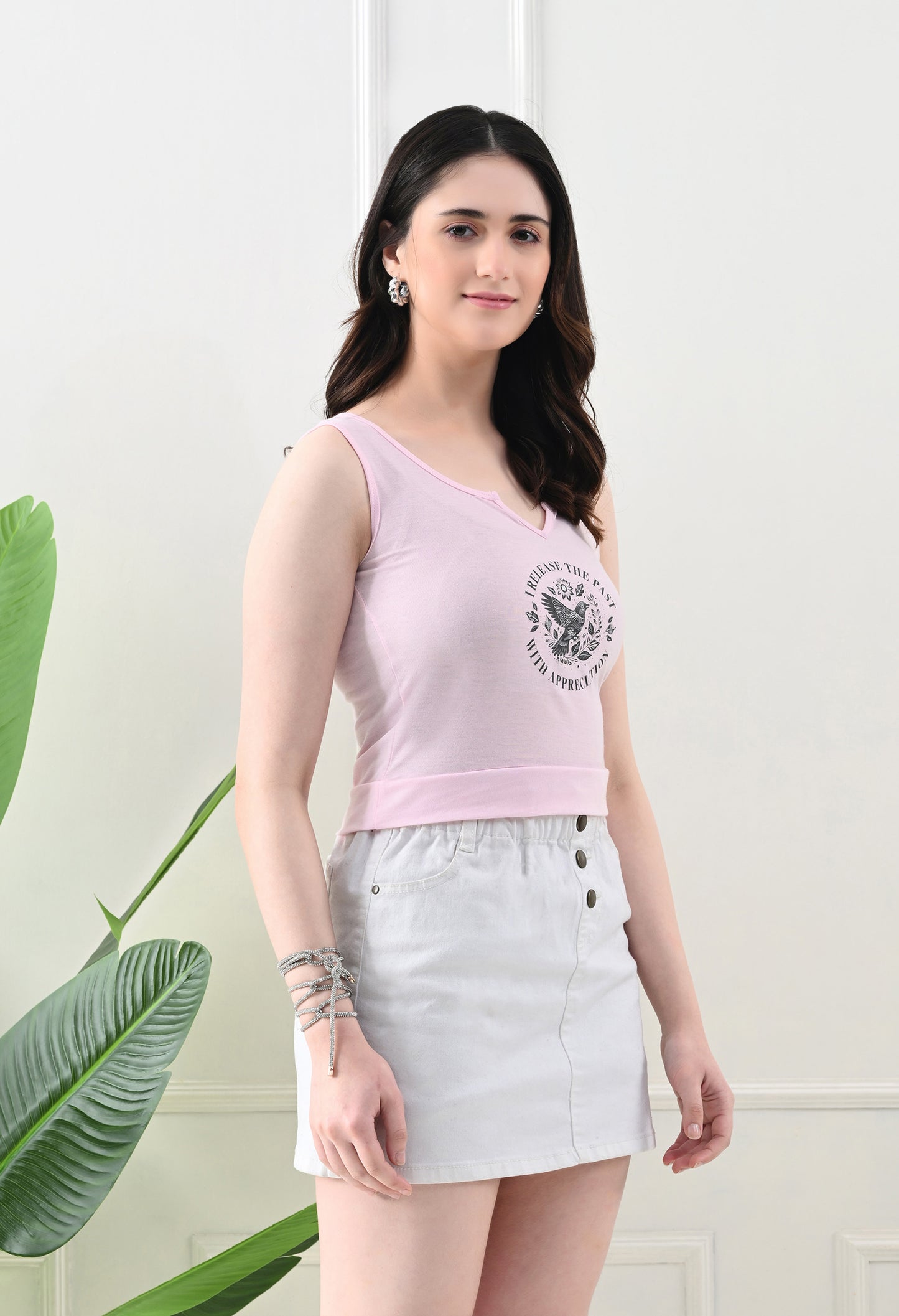 Empowered Grace Printed Pink Tank Top