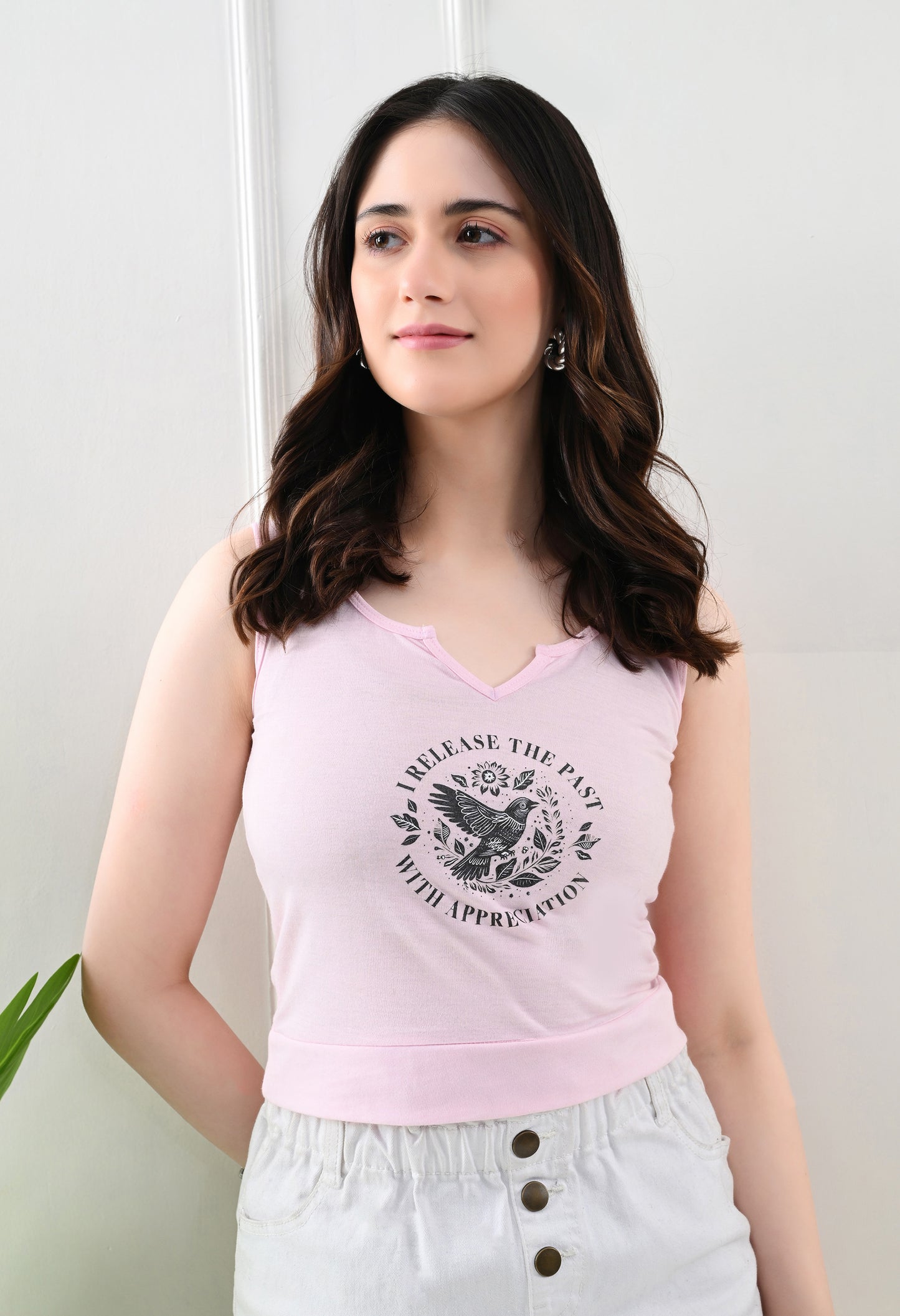 Empowered Grace Printed Pink Tank Top