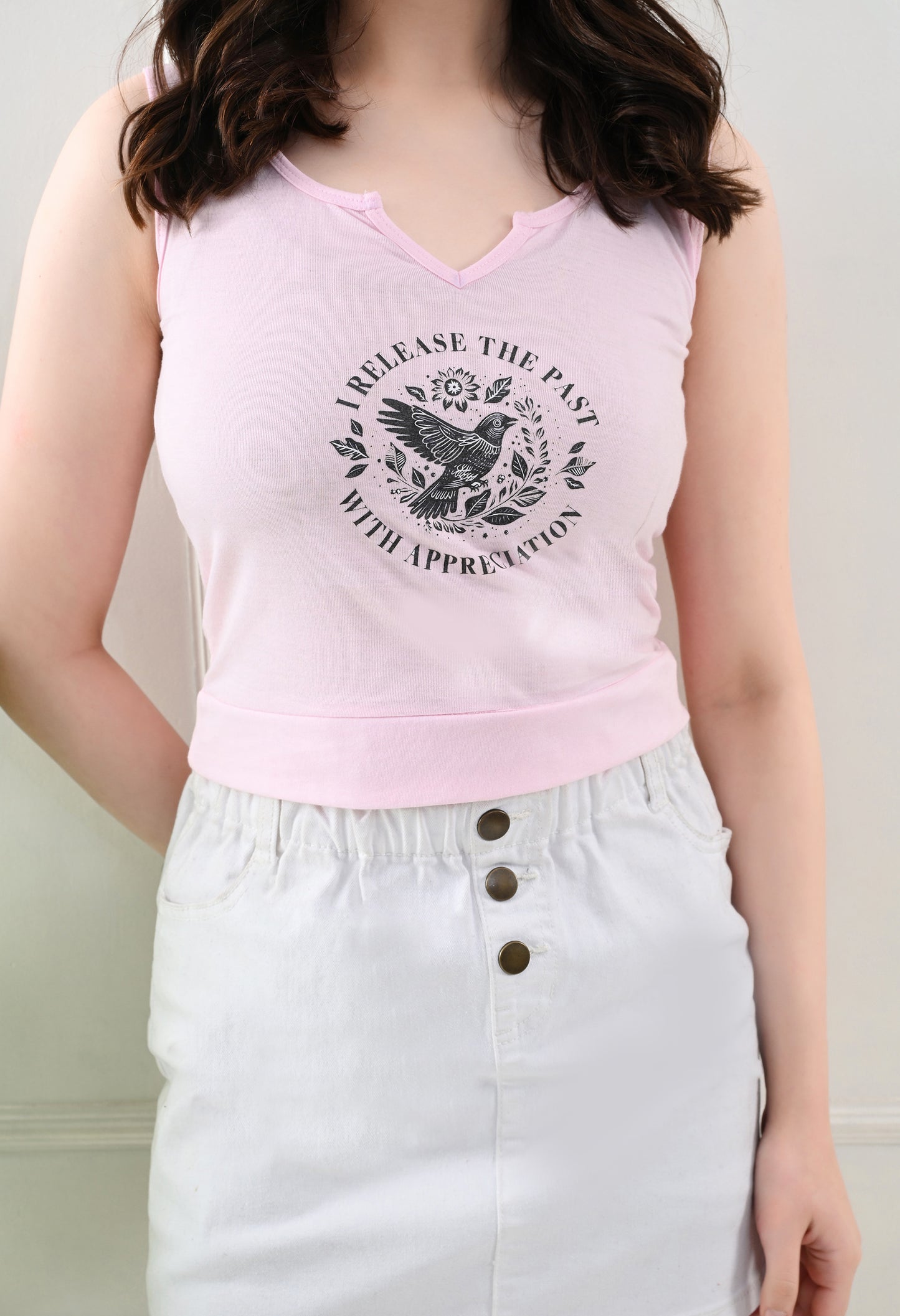Empowered Grace Printed Pink Tank Top