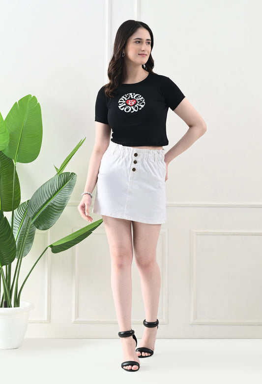 LaceyLuxe "Peace & Vibes" Graphic Crop Top
