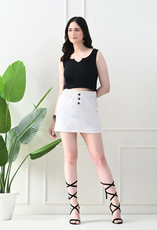 Midnight Muse Cut-Out Neck Tank Top – Black