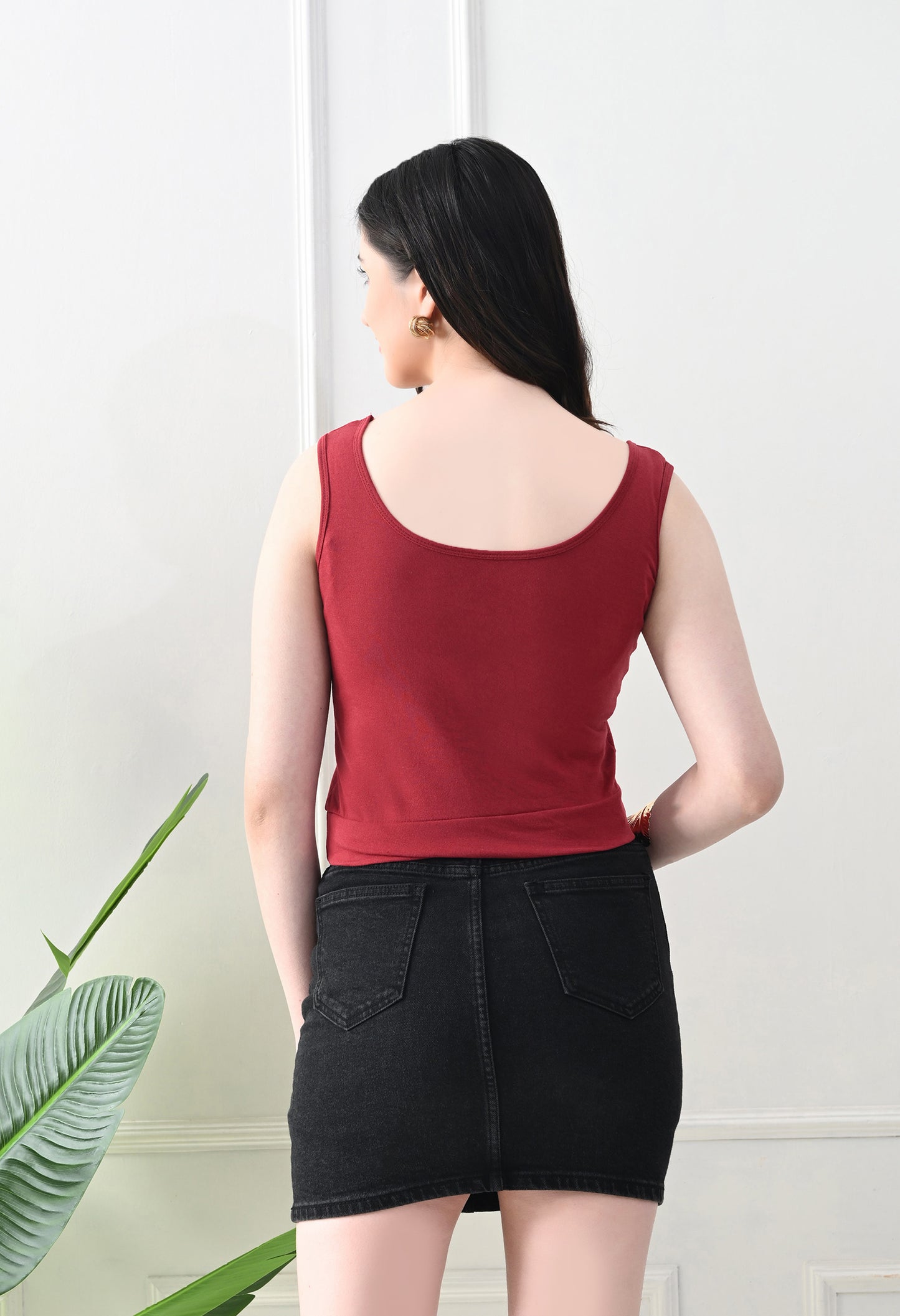 Berry Bliss Scoop Neck Tank Top – Maroon