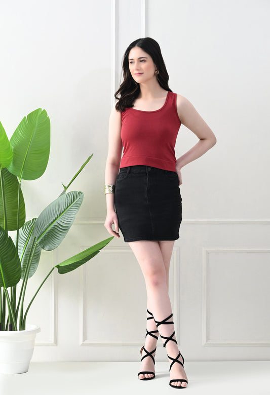 Berry Bliss Scoop Neck Tank Top – Maroon