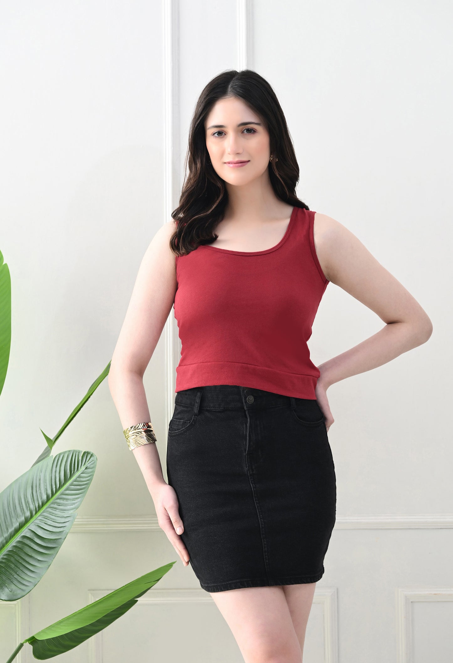 Berry Bliss Scoop Neck Tank Top – Maroon