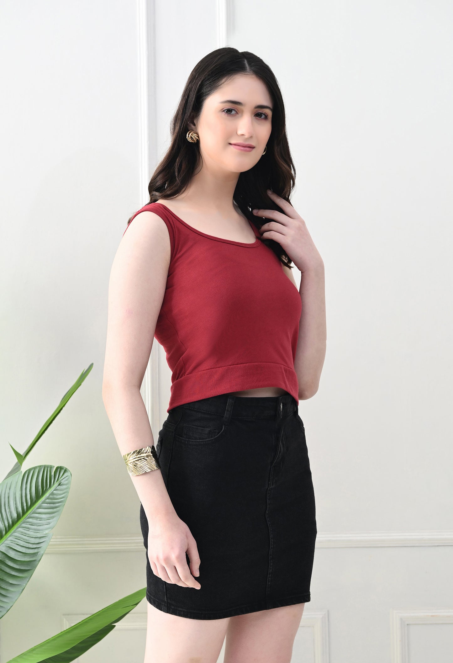 Berry Bliss Scoop Neck Tank Top – Maroon