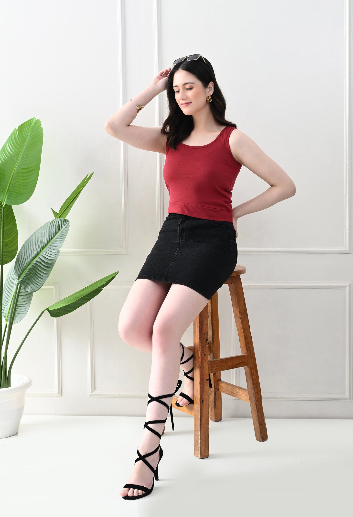 Berry Bliss Scoop Neck Tank Top – Maroon
