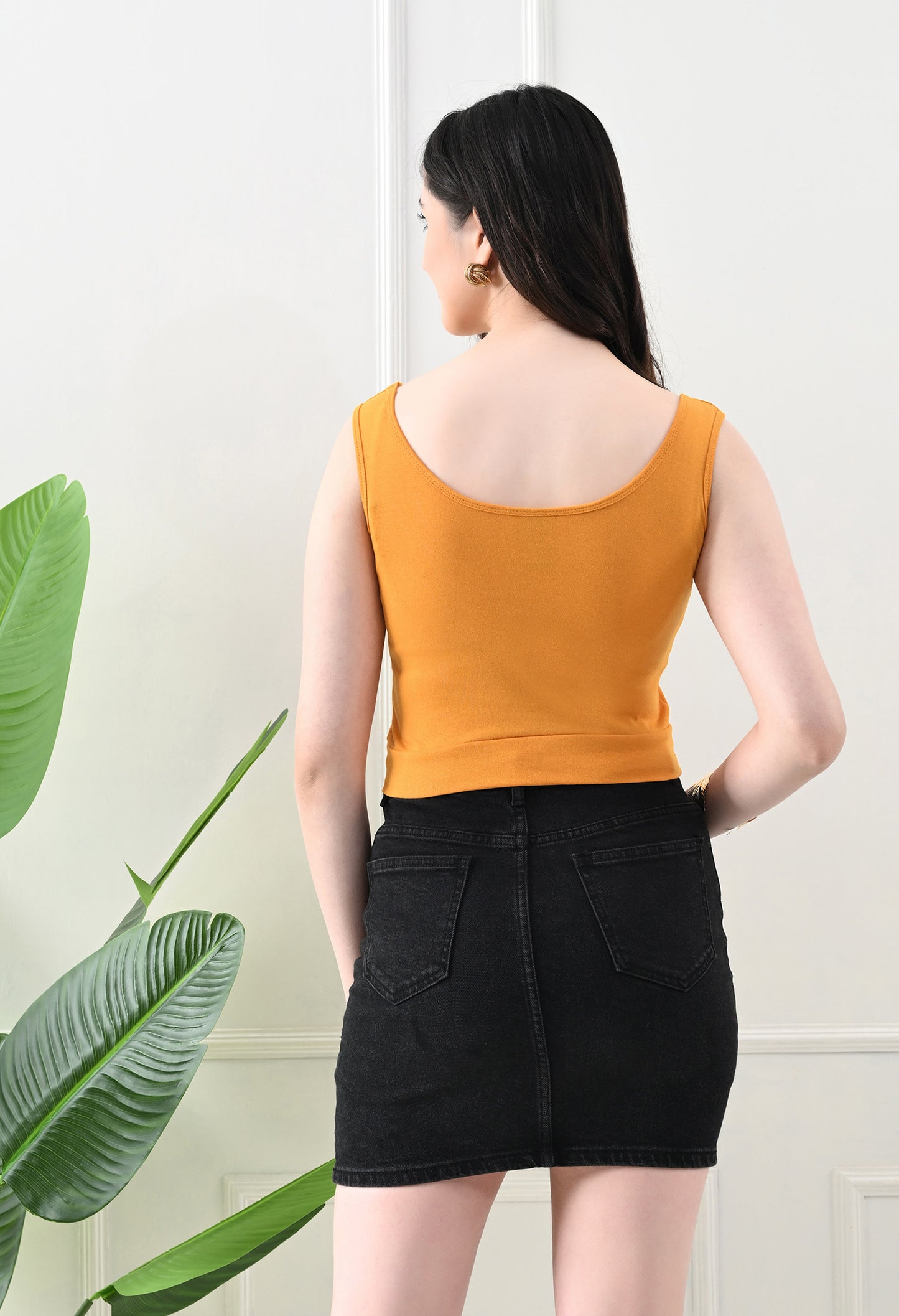 Golden Glow Scoop Neck Tank Top – Mustard Yellow