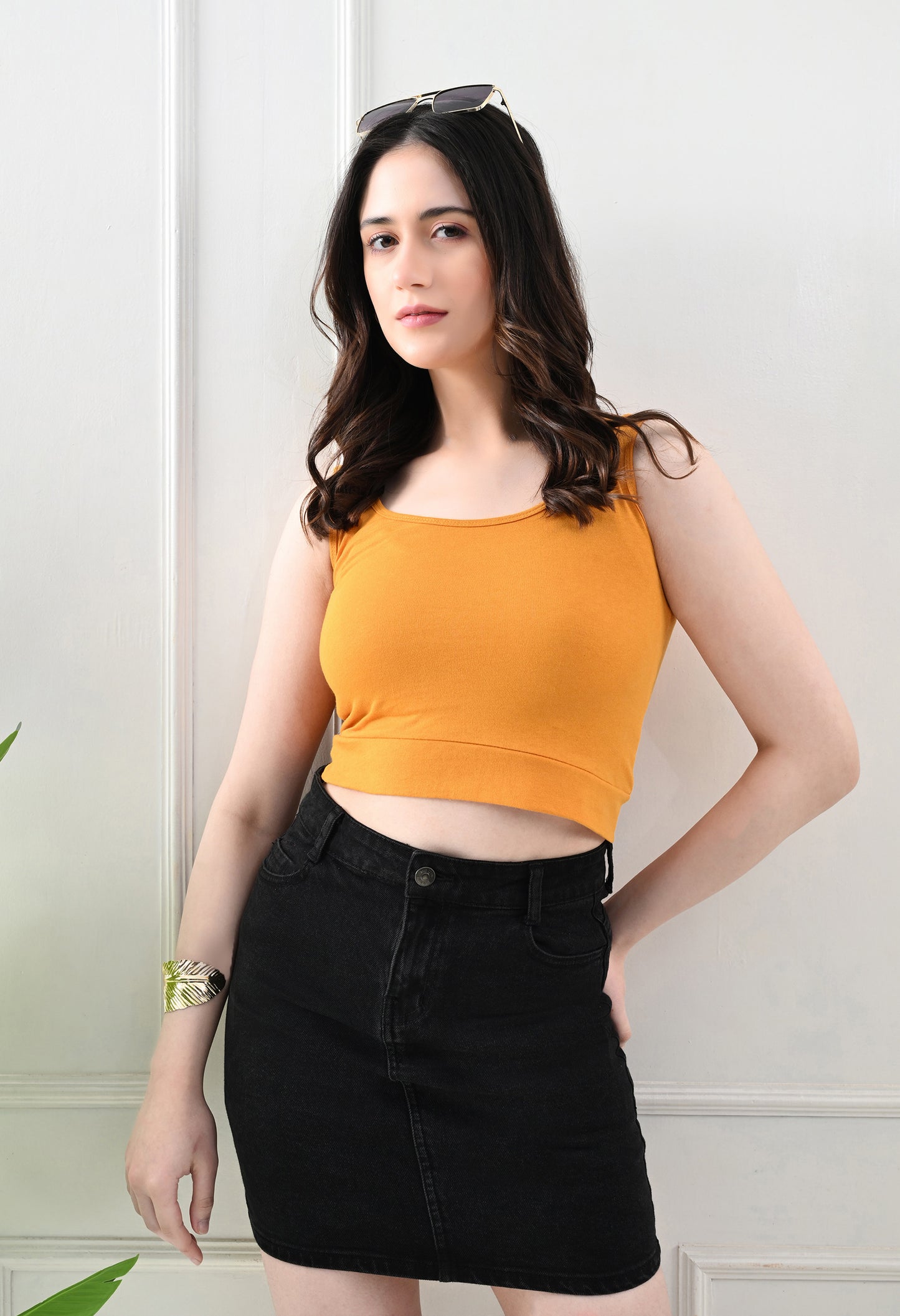 Golden Glow Scoop Neck Tank Top – Mustard Yellow
