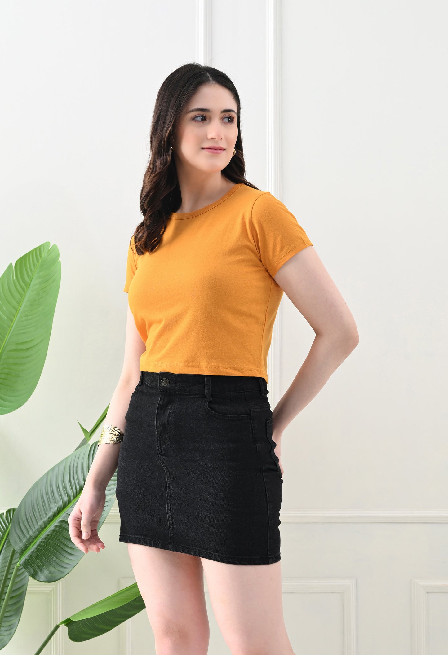 Amber Glow Basic Top – Mustard Yellow