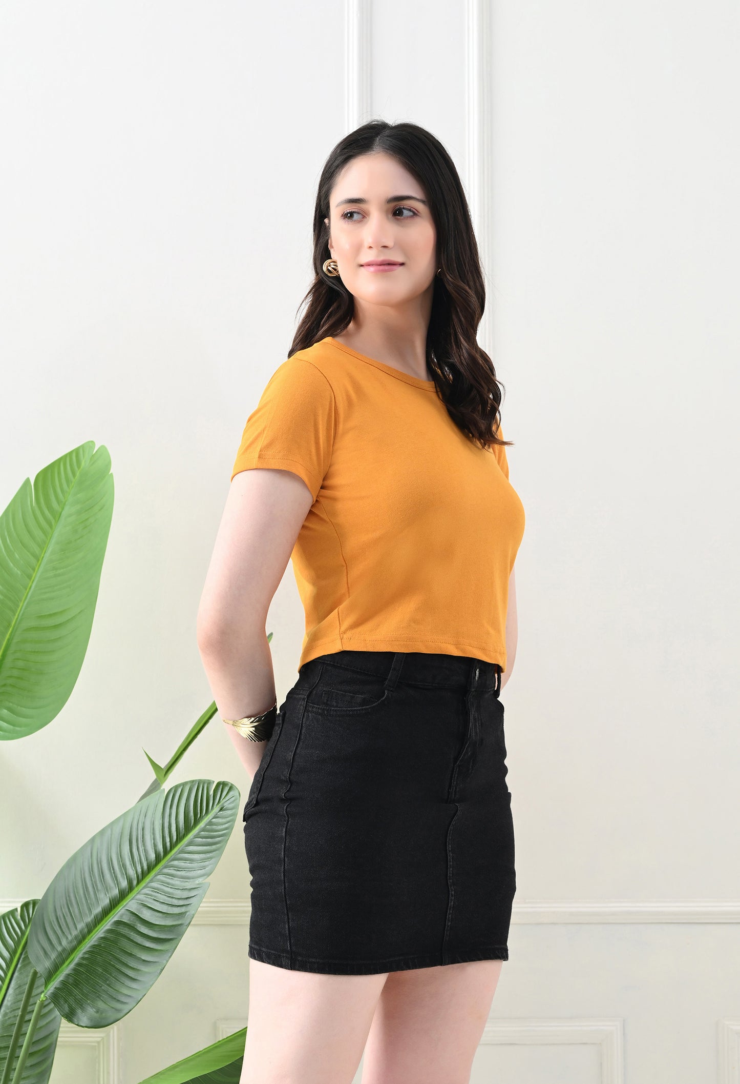Amber Glow Basic Top – Mustard Yellow