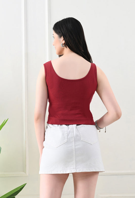 Dreamer Butterfly Graphic Maroon Tank Top
